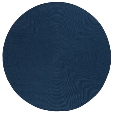 SAFAVIEH Braided Kader Solid Area Rug, Navy, 6' x 6' Round