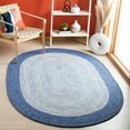 thumbnail image 1 of SAFAVIEH Braided Lars Geometric Reversible Area Rug, Navy/Ivory, 6' x 9' Oval, 1 of 11