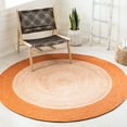 thumbnail image 1 of SAFAVIEH Braided Lars Geometric Reversible Area Rug, Orange/Ivory, 3' x 3' Round, 1 of 11