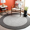 thumbnail image 1 of SAFAVIEH Braided Lars Geometric Reversible Area Rug, Charcoal/Ivory, 3' x 3' Round, 1 of 11