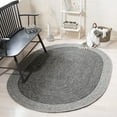 thumbnail image 1 of SAFAVIEH Braided Lars Geometric Reversible Area Rug, Gray/Black, 4' x 6' Oval, 1 of 10
