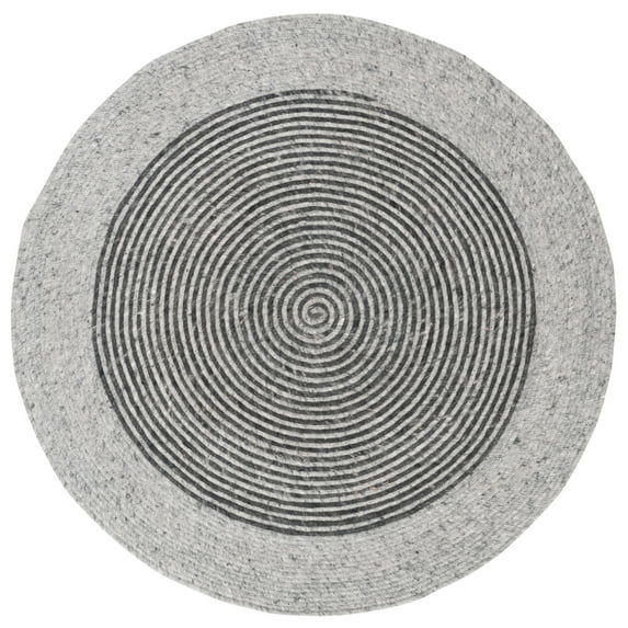 SAFAVIEH Braided Lars Geometric Reversible Area Rug, Gray/Black, 5' x 7' Oval