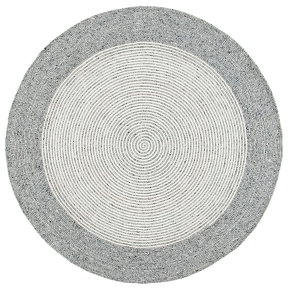 SAFAVIEH Braided Lars Geometric Reversible Area Rug, Gray/Ivory, 8' x 8' Round