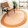thumbnail image 1 of SAFAVIEH Braided Lars Geometric Reversible Area Rug, Orange/Ivory, 6' x 9' Oval, 1 of 11