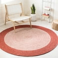 thumbnail image 1 of SAFAVIEH Braided Lars Geometric Reversible Area Rug, Red/Ivory, 4' x 4' Round, 1 of 10