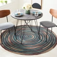 thumbnail image 1 of SAFAVIEH Braided Leilah Abstract Cotton Reversible Area Rug, Blue/Green, 6' x 6' Round, 1 of 7