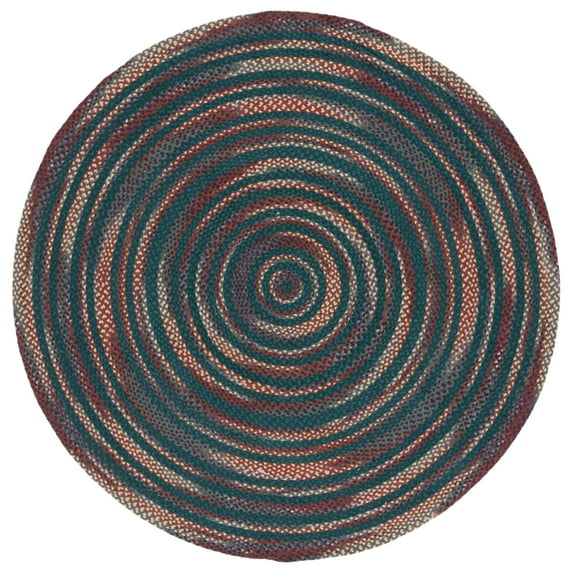 SAFAVIEH Braided Leilah Abstract Cotton Reversible Area Rug, Blue/Green, 6' x 9' Oval