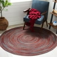 thumbnail image 1 of SAFAVIEH Braided Leilah Abstract Cotton Reversible Area Rug, Blue/Rust, 6' x 9' Oval, 1 of 7