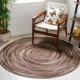 thumbnail image 1 of SAFAVIEH Braided Leilah Abstract Cotton Reversible Area Rug, Brown/Ivory, 6' x 6' Round, 1 of 11