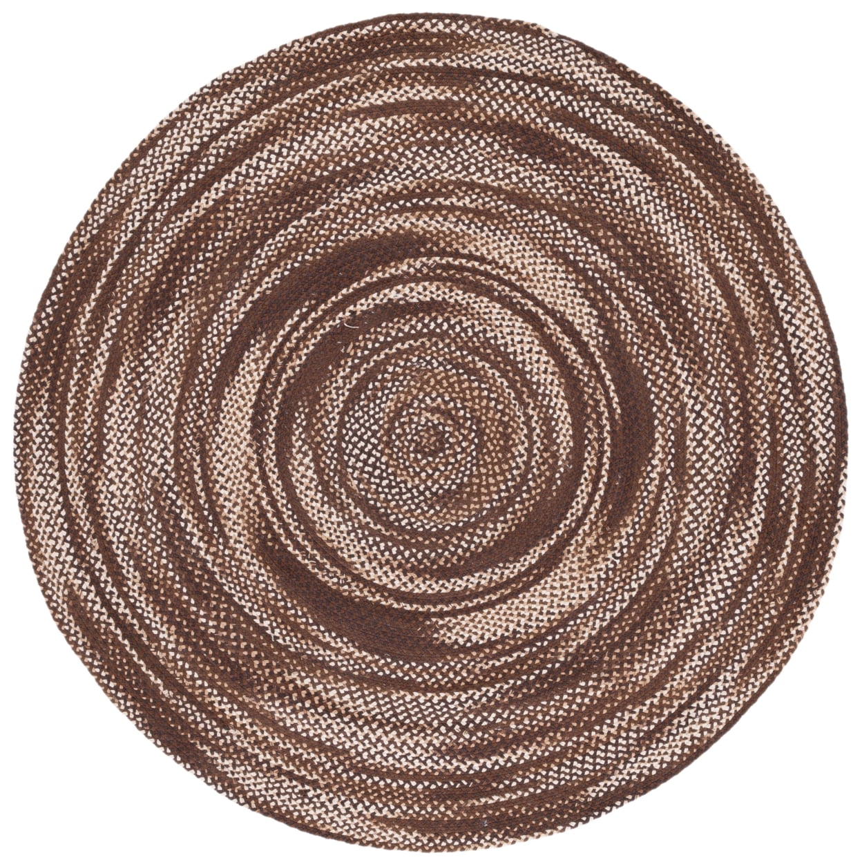 Handwoven Brown and Ivory Cotton Oval Rug 6' x 9'