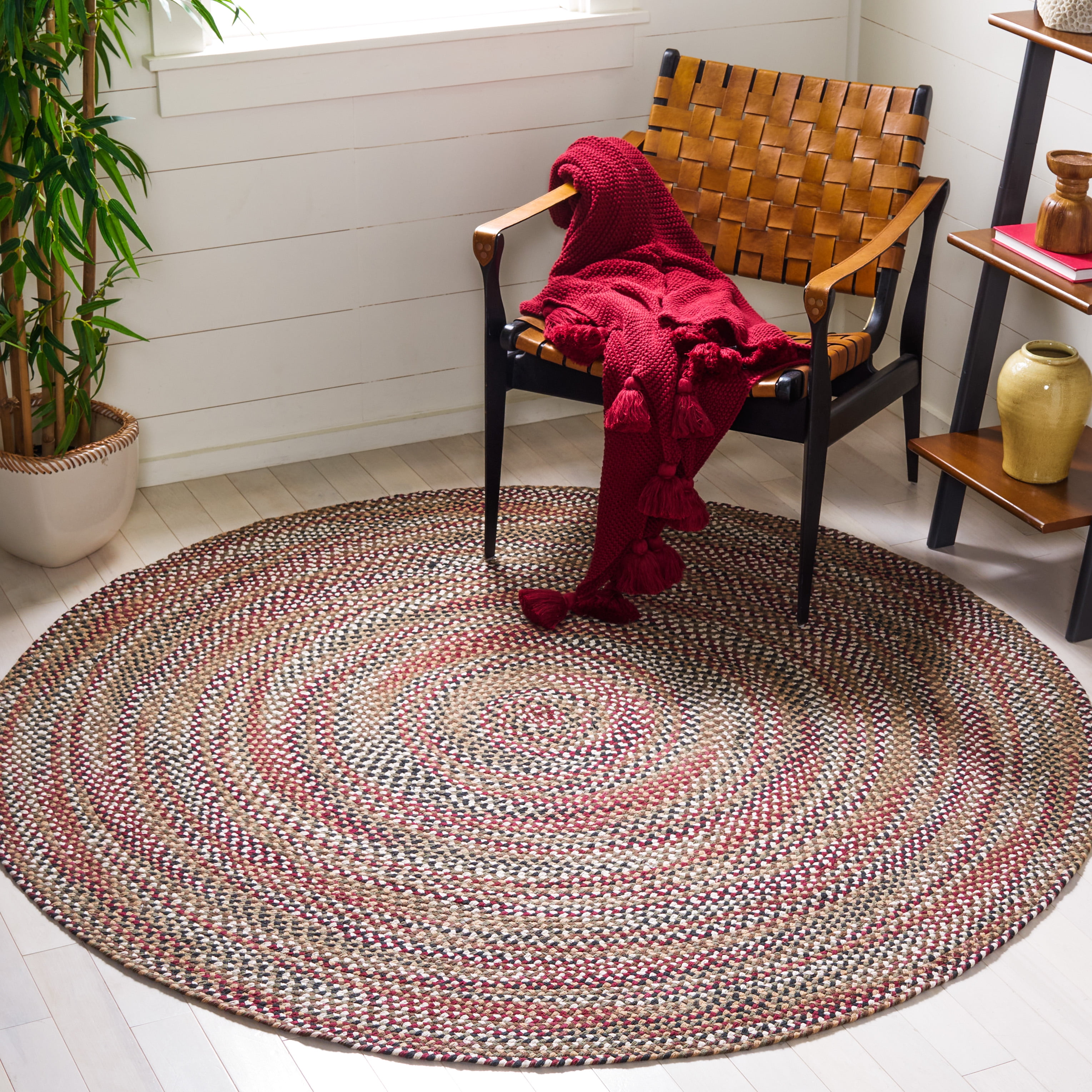 SAFAVIEH Braided Leilah Abstract Cotton Reversible Area Rug, Ivory ...