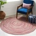 thumbnail image 1 of SAFAVIEH Braided Leilah Abstract Cotton Reversible Area Rug, Light Blue/Rust, 4' x 4' Round, 1 of 7