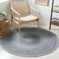 thumbnail image 1 of SAFAVIEH Braided Lyla Solid Polyester Reversible Area Rug, Dark Gray/Light Blue, 5' x 5' Round, 1 of 8