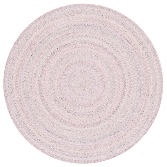 SAFAVIEH Braided Lyla Solid Polyester Reversible Area Rug, Pink/Gray, 3' x 3' Round