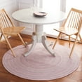 thumbnail image 1 of SAFAVIEH Braided Lyla Solid Polyester Reversible Area Rug, Pink/Gray, 5' x 5' Round, 1 of 10