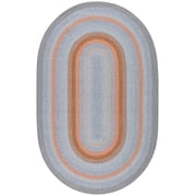 SAFAVIEH Braided Marco Bordered Machine Washable Reversible Area Rug, Grey/Rust, 5' x 8' Oval