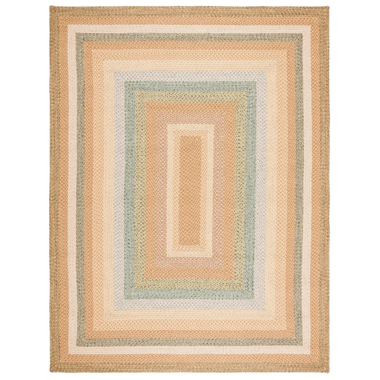 Handmade Braided Blue Synthetic 6' x 9' Oval Area Rug