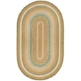 thumbnail image 1 of SAFAVIEH Braided Marco Bordered Machine Washable Reversible Area Rug, Tan/Multi, 3' x 5' Oval, 1 of 13