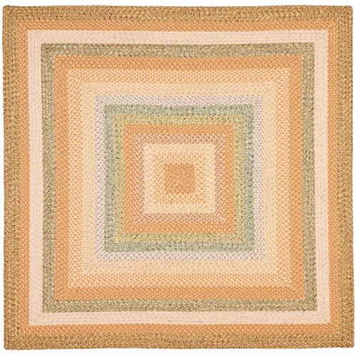 SAFAVIEH Braided Marco Stripe Bordered Area Rug, Tan/Multi, 4' x 6' Oval - image 1 of 5