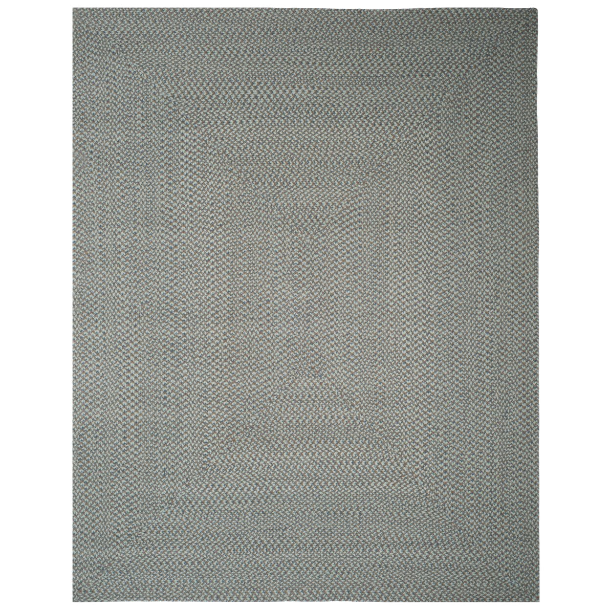 Handmade Blue Cotton Braided Oval 4' x 6' Rug