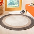 thumbnail image 1 of SAFAVIEH Braided Nazca Geometric Reversible Area Rug, Charcoal/Ivory, 4' x 4' Round, 1 of 10
