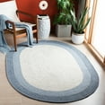 thumbnail image 1 of SAFAVIEH Braided Nazca Geometric Reversible Area Rug, Ivory/Blue, 4' x 6' Oval, 1 of 11
