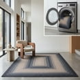 thumbnail image 1 of SAFAVIEH Braided Neville Bordered Machine Washable Reversible Area Rug, Black/Grey, 2' x 3', 1 of 19