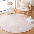 thumbnail image 1 of SAFAVIEH Braided Ophelia Solid Polyester Reversible Area Rug, Ivory/Pink, 4' x 4' Round, 1 of 7