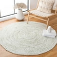 thumbnail image 1 of SAFAVIEH Braided Ophelia Solid Polyester Reversible Area Rug, Ivory/Green, 5' x 5' Round, 1 of 7