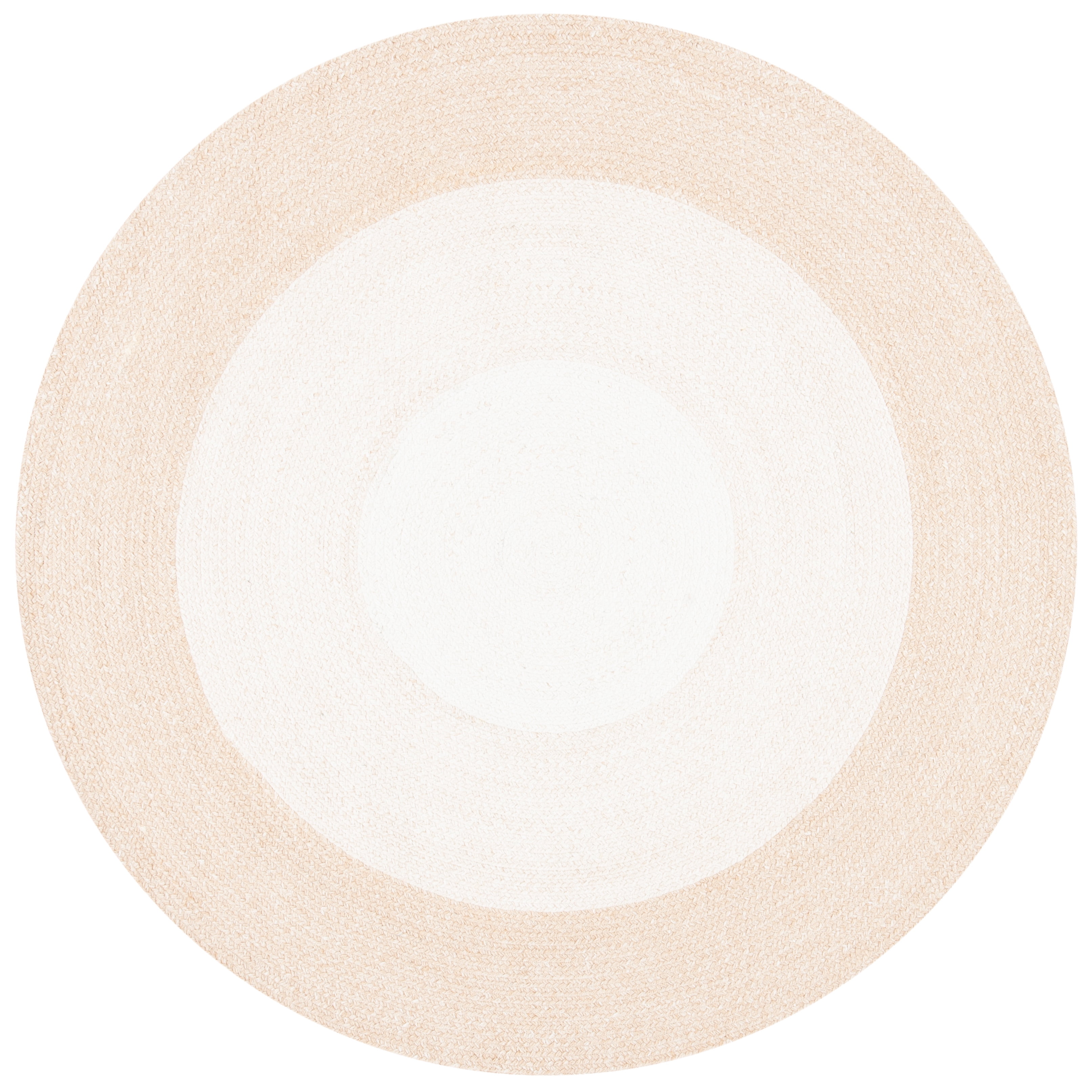 Handwoven Beige Synthetic 8' Round Braided Rug