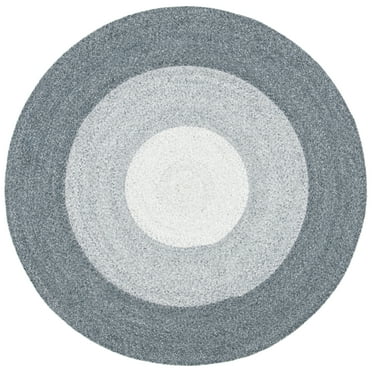 SAFAVIEH Braided Osmond Confetti Bordered Area Rug, Grey, 9' x 9' Round