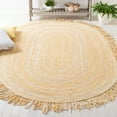thumbnail image 1 of SAFAVIEH Braided Paisley Transitional Cotton Reversible Area Rug, Beige, 5' x 8' Oval, 1 of 10