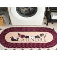 thumbnail image 1 of Safavieh Braided Posters Contemporary Laundry Runner Rug, Beige/Burgundy Red, 1'8" x 4' Oval, 1 of 7