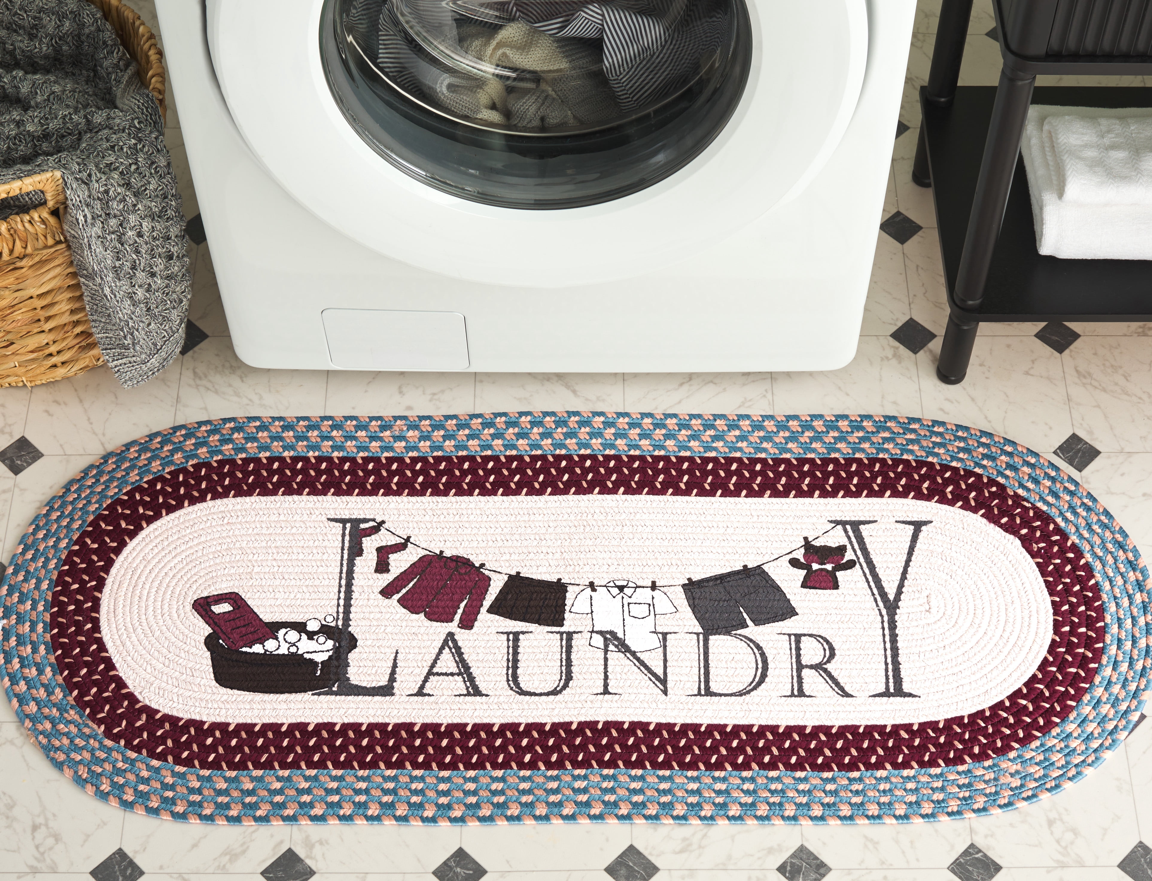 Safavieh Braided Posters Contemporary Laundry Runner Rug, Ivory/Blue, 1 ...
