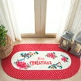 thumbnail image 1 of Safavieh Braided Posters Merry Christmas Area Rug, Ivory/Red, 2' x 4' Oval, 1 of 8