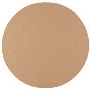 SAFAVIEH Braided Rishika Solid Machine Washable Reversible Area Rug, Beige/Tan, 6' x 6' Round