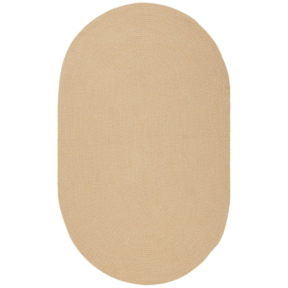 SAFAVIEH Braided Rishika Solid Area Rug, Beige/Tan, 6' x 9' Oval