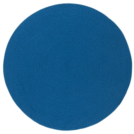 SAFAVIEH Braided Rishika Solid Area Rug, Blue, 6' x 6' Round