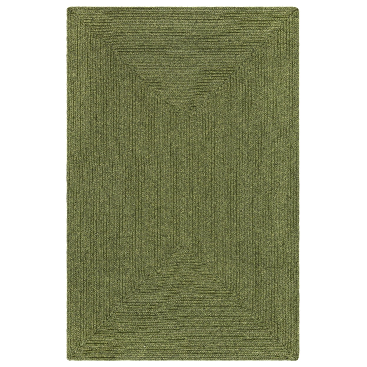 Green 4' x 6' Handmade Reversible Braided Area Rug