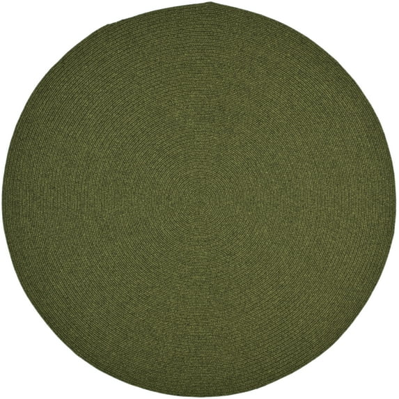 SAFAVIEH Braided Rishika Solid Area Rug, Green, 6' x 6' Round