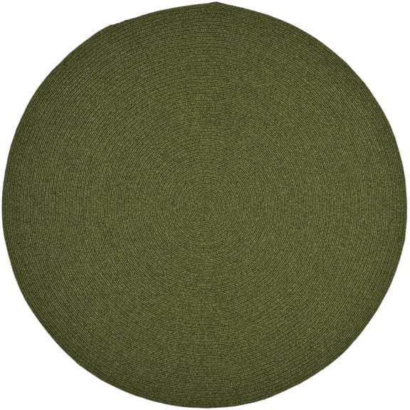 SAFAVIEH Braided Rishika Solid Area Rug, Green, 6' x 6' Round