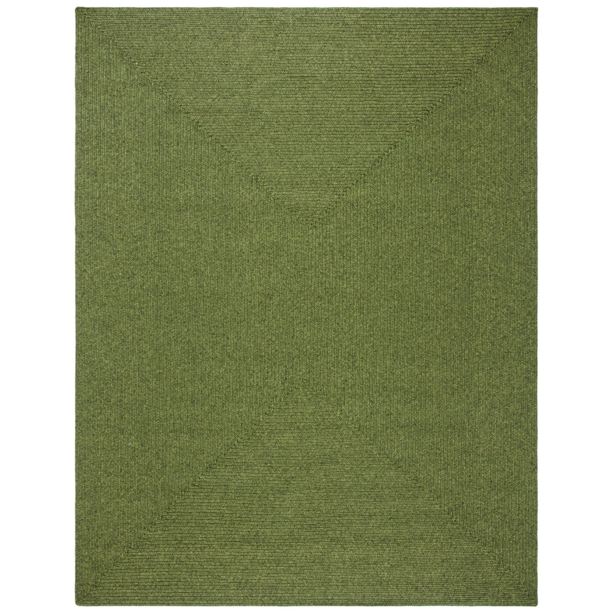 Handmade Green Oval Braided Cotton Area Rug 6' x 9'