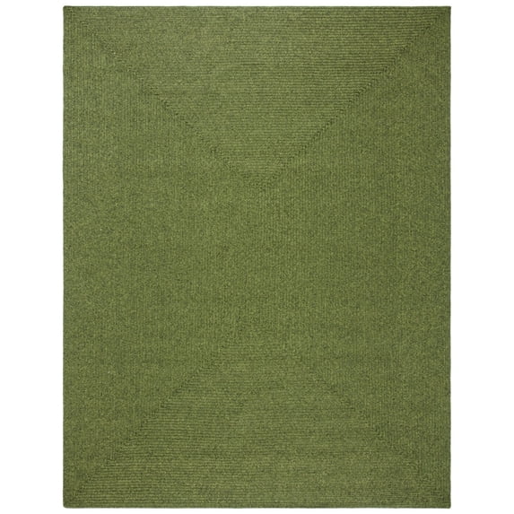 SAFAVIEH Braided Rishika Solid Area Rug, Green, 6' x 9' Oval