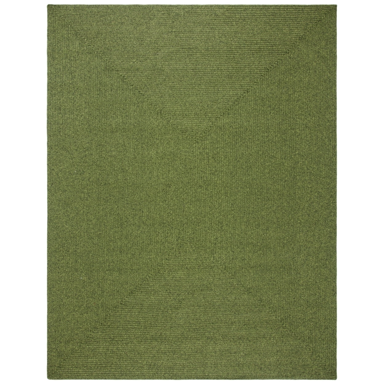 Handwoven Braided Cotton-Synthetic 6'x9' Reversible Area Rug in Green