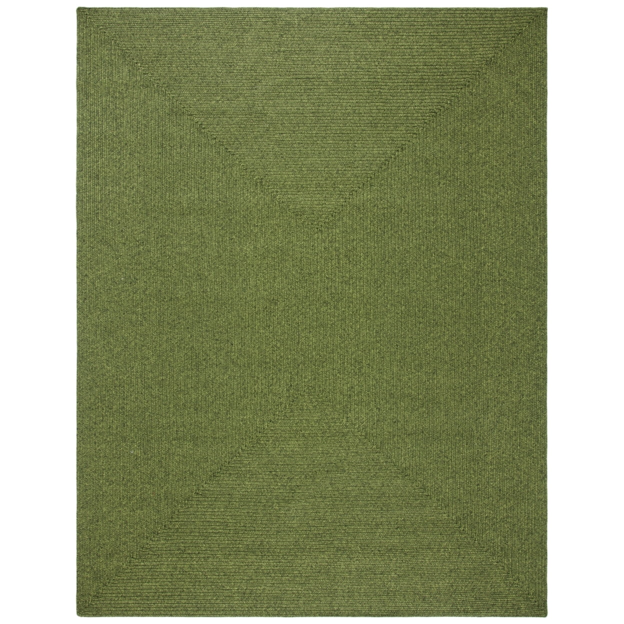 Handwoven Braided Cotton-Synthetic 6'x9' Reversible Area Rug in Green