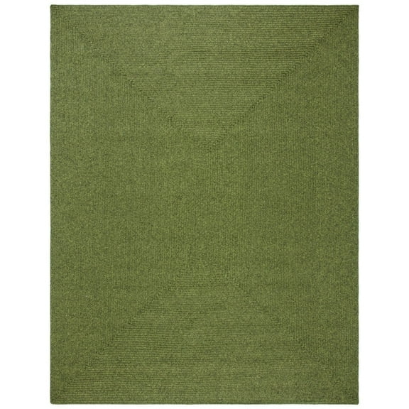 SAFAVIEH Braided Rishika Solid Area Rug, Green, 8' x 8' Round