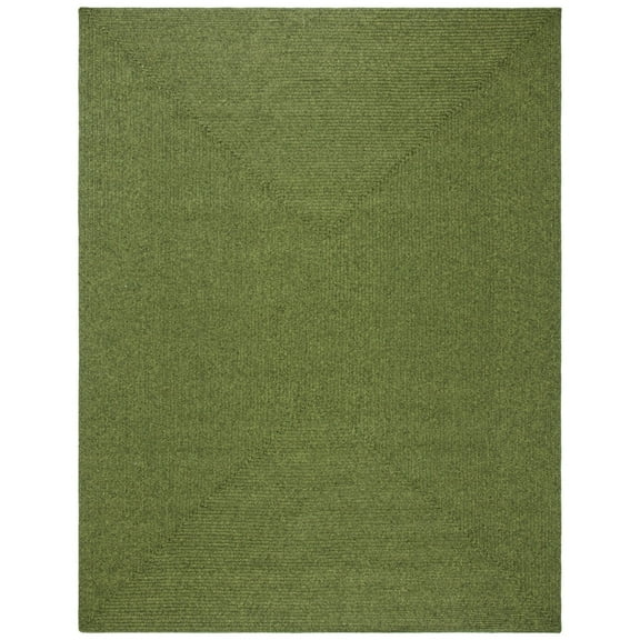 SAFAVIEH Braided Rishika Solid Area Rug, Green, 9' x 12' Oval