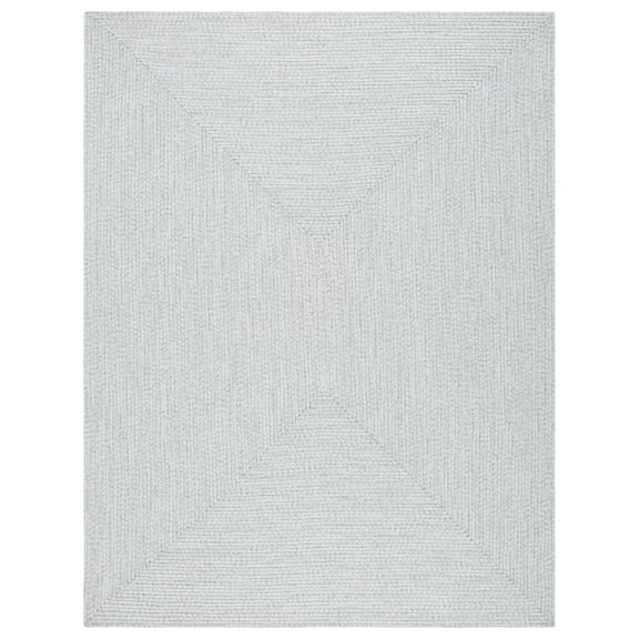 SAFAVIEH Braided Rishika Solid Area Rug, Silver/Grey, 10' x 14'