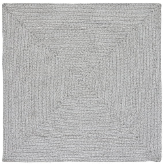 SAFAVIEH Braided Rishika Solid Area Rug, Silver/Grey, 4' x 4' Square