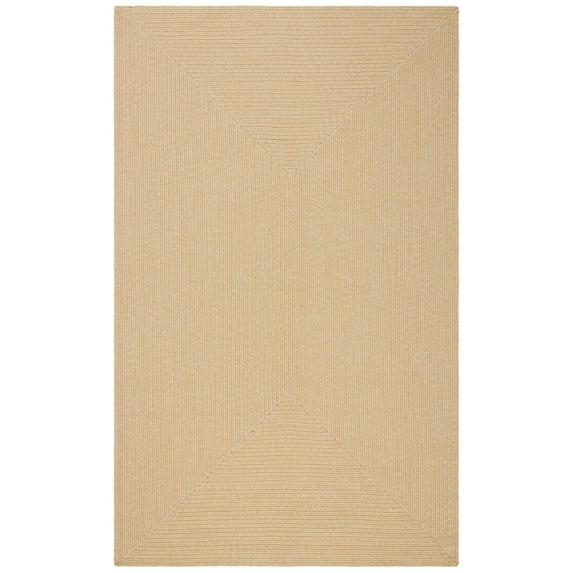 SAFAVIEH Braided Rishika Solid Machine Washable Reversible Area Rug, Beige/Tan, 4' x 6'